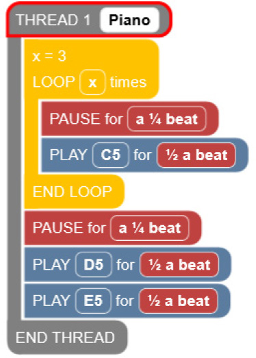 A screenshot showing a Code Jumper program in Thread 1.
